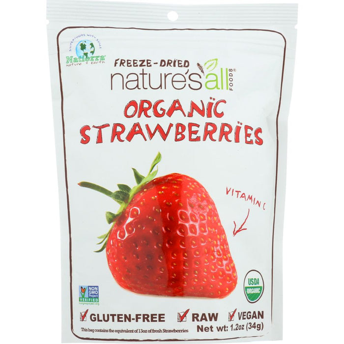 NATIERRA NATURE'S ALL: Freeze Dried Organic Strawberry, 1.2 oz