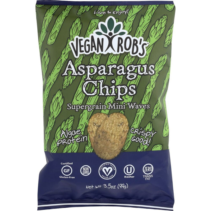 VEGANROBS: Supergrain Mini Waves Asparagus Chips, 3.5 oz