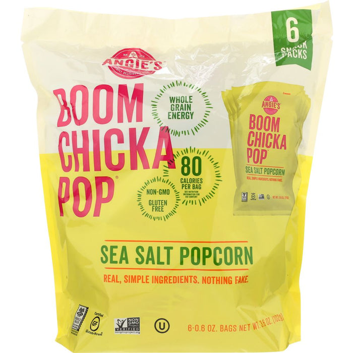 ANGIES: Sea Salt Popcorn Snack Packs, 3.6 oz