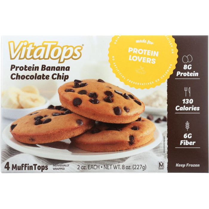 VITALICIOUS: Vitatops Protein Banana Chocolate Chip, 8 oz