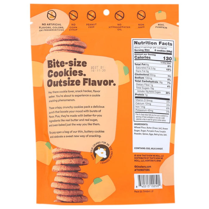THINSTERS: Cookie Thins Pumpkin Spice, 4 oz