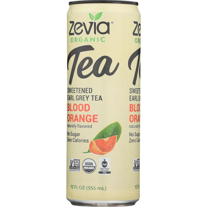 ZEVIA ORGANIC: Sweetened Earl Grey Tea Blood Orange, 12 fo