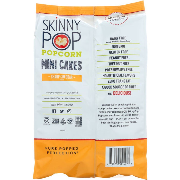 SKINNY POP: Popcorn Mini Cake Sharp Cheddar, 5 oz