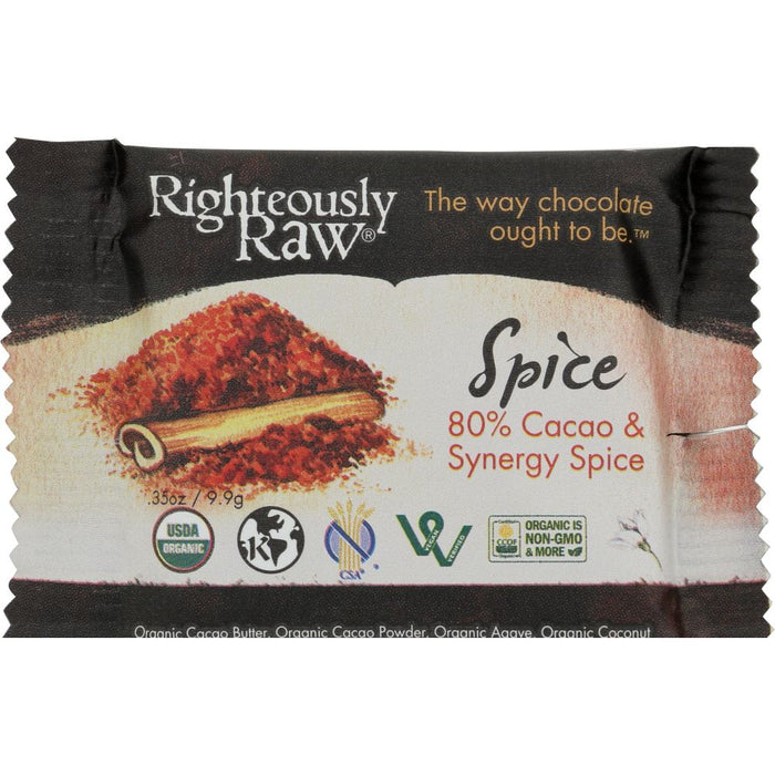 RIGHTEOUSLY RAW: 80% Cacao Synergy Spice Bite, 0.35 oz