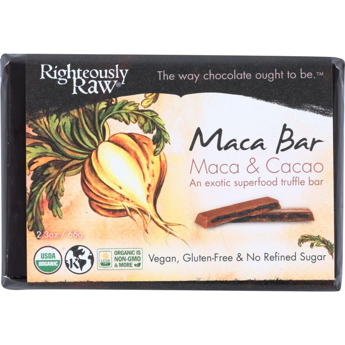 RIGHTEOUSLY RAW: Organic Maca Superfood Bar, 2.3 oz