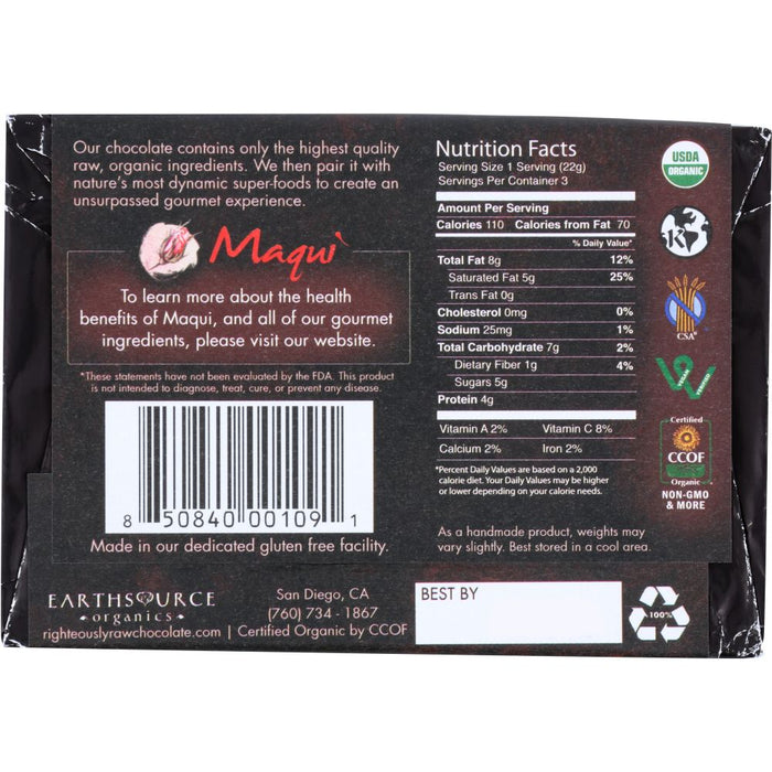 RIGHTEOUSLY RAW: Rose Maqui Superfood Bar, 2.3 oz