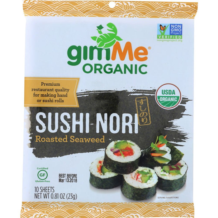 GIMME: Organic Roasted Seaweed Sushi Nori, 0.81 oz