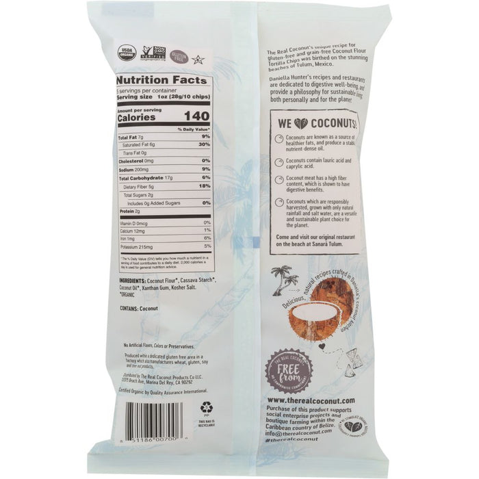 THE REAL COCONUT: Tortilla Flour Coconut Chip,  5.5 oz
