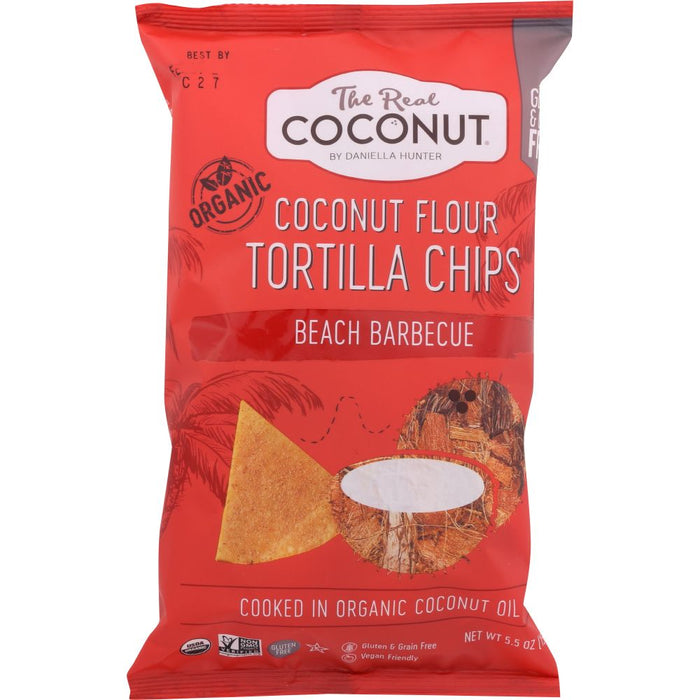 THE REAL COCONUT: Coconut Flour Tortilla Barbeque Chips, 5.5 oz