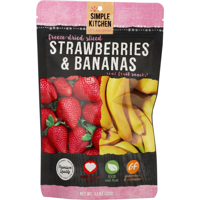 SIMPLE KITCHEN: Strawberries & Bananas Real Fruit Snacks, 1.1 oz