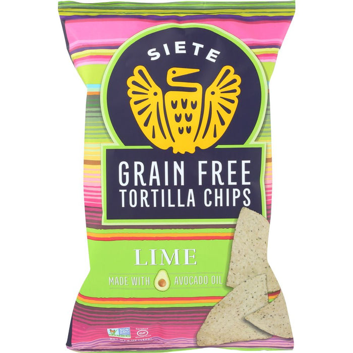 SIETE: Tortilla Lime Chips Grain Free, 5 oz