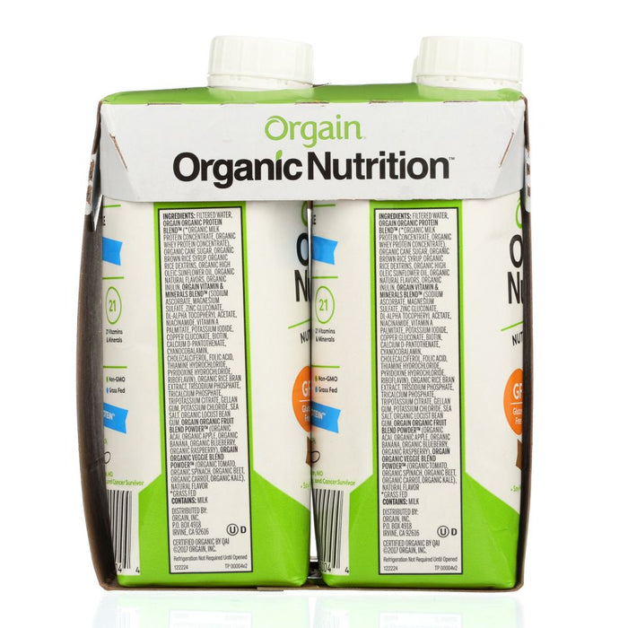 ORGAIN: Organic Iced Cafe Mocha Nutritional Shake 4 count (11 oz each), 44 oz