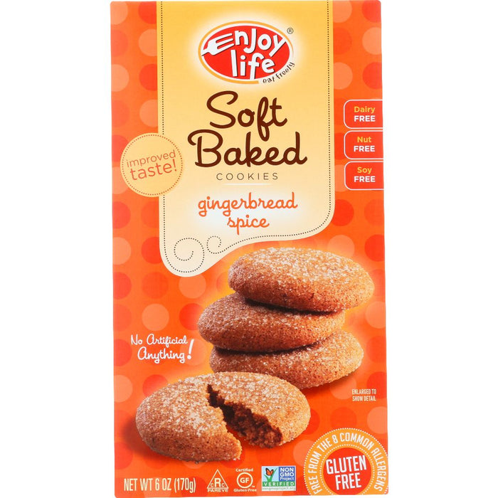 ENJOY LIFE: Soft Baked Cookies Gingerbread Spice, 6 oz