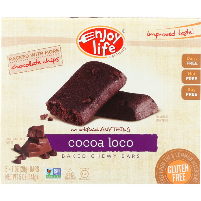 ENJOY LIFE: Baked Chewy Bars Cocoa Loco 5 Bars, 5 oz
