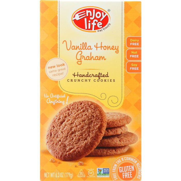 ENJOY LIFE: Handcrafted Crunchy Cookies Vanilla Honey Graham, 6.3 oz
