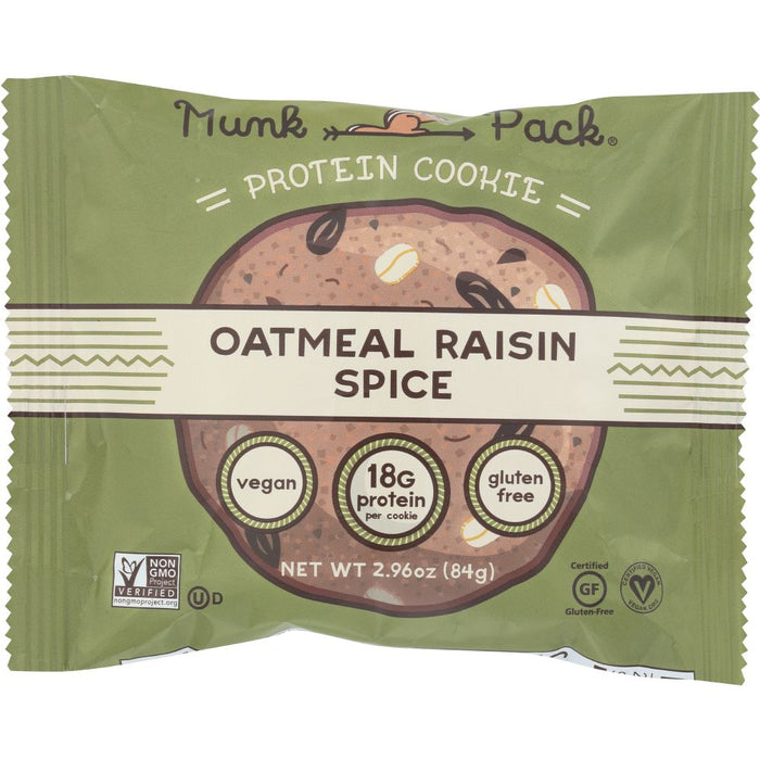 MUNK PACK: Cookie Protein Oatmeal Raisin, 2.96 oz