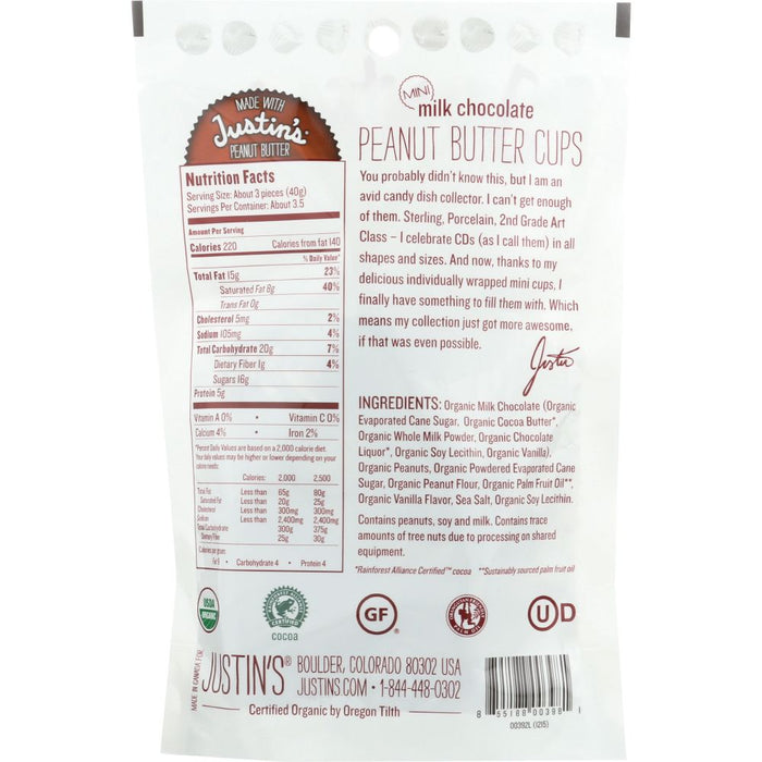 JUSTIN'S: Mini Peanut Butter Milk Chocolate, 4.7 oz