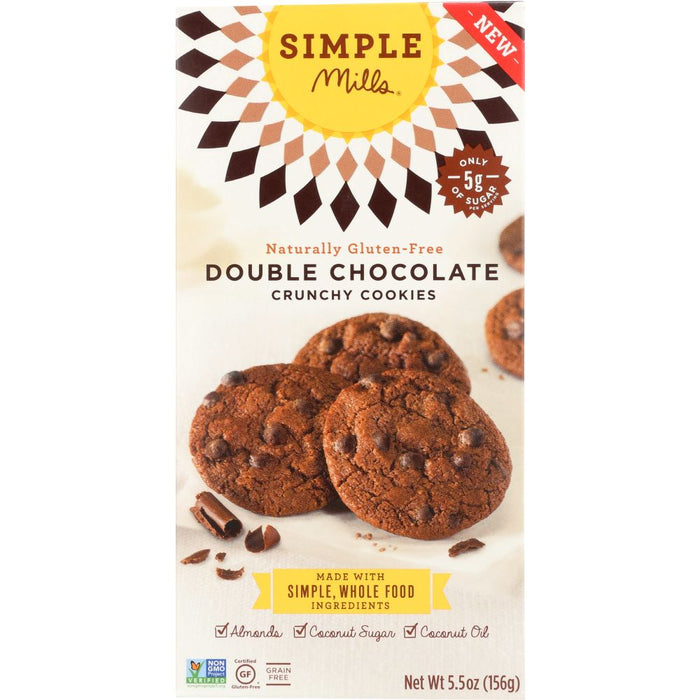 SIMPLE MILLS: Crunchy Double Chocolate Cookies, 5.5 oz