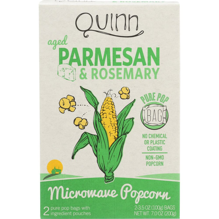 QUINN POPCORN: Parmesan & Rosemary Microwave Popcorn 2x3.5oz Bags, 7 oz
