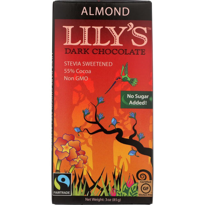 LILY'S: Dark Chocolate with Stevia Almond, 3 oz