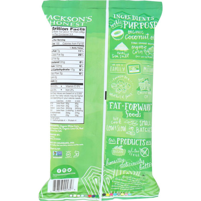 JACKSONS HONEST CHIPS: Chips Tortilla Lime Sea Salt Organic, 5.5 oz