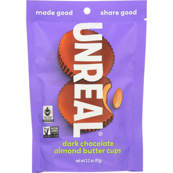 UNREAL: Dark Chocolate Almond Butter Cups, 3.2 oz
