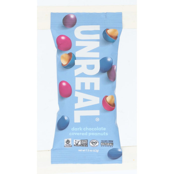 UNREAL: Dark Chocolate Covered Peanuts Gems, 1.50 oz