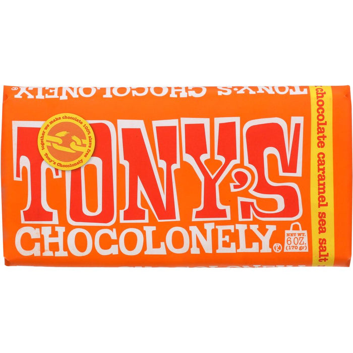 TONYS CHOCOLONEY: Chocolate Milk Caramel Sea Salt Bar, 6 oz