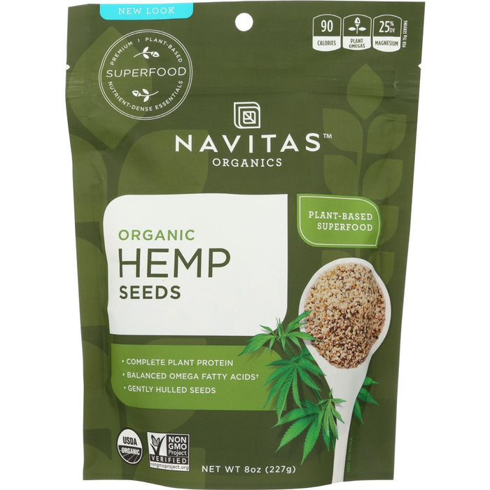 NAVITAS: Organic Shelled Hemp Seeds, 8 oz