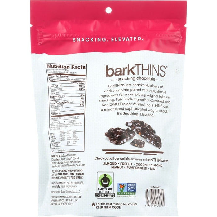 BARKTHINS: Dark Chocolate Almond with Sea Salt, 10 oz