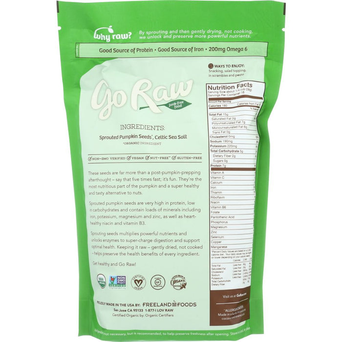 GO RAW: Organic Sprouted Pumpkin Seeds, 16 oz