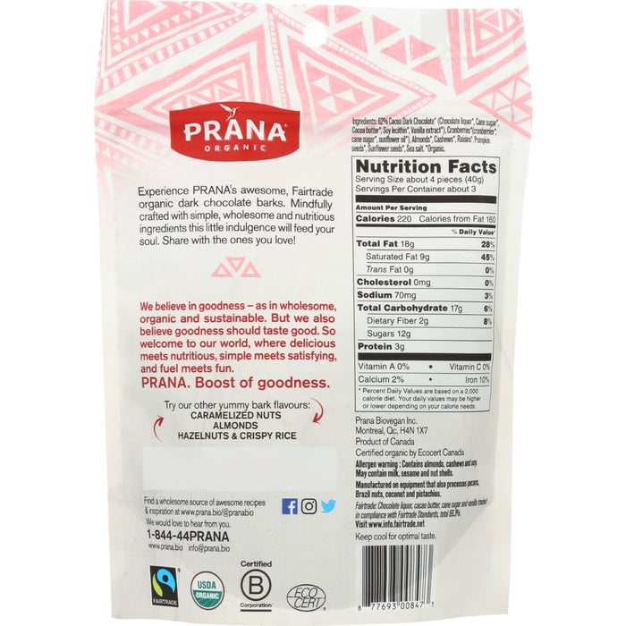 PRANA: Organic Inca Trail Dark Chocolate Bark, 4 oz