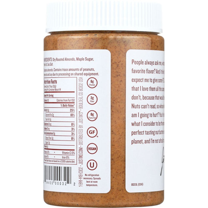 JUSTIN'S: Nut Butter Maple Almond Butter, 16 oz