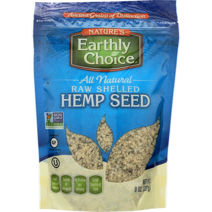 NATURES EARTHLY CHOICE: Hemp Seed Raw Shelled, 8 oz