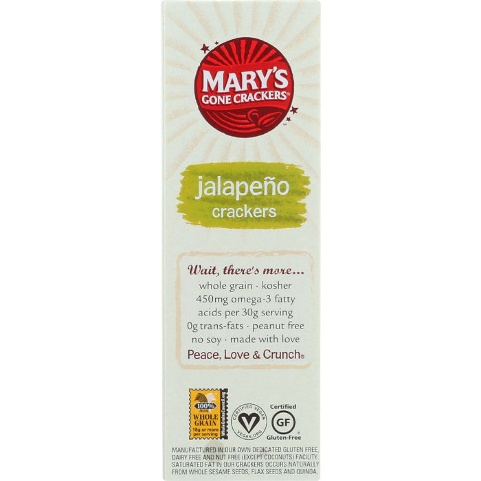 MARY'S GONE CRACKERS: Organic Gluten Free Hot n' Spicy Jalapeno Crackers, 5.5 oz