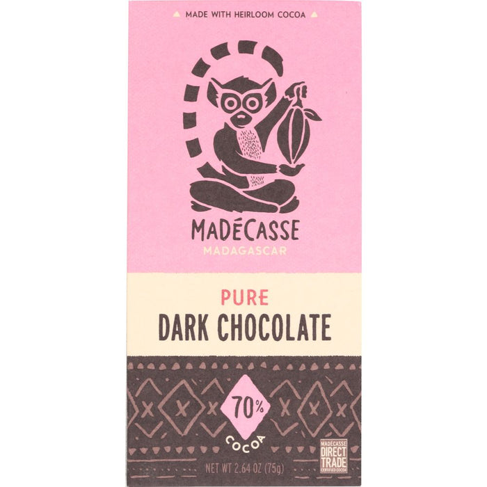 MADECASSE: Pure Dark Chocolate Bar 70%, 2.64 oz