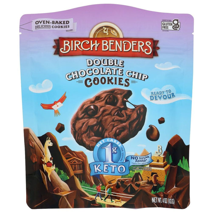 BIRCH BENDERS: Double Chocolate Chip Cookies, 4 oz