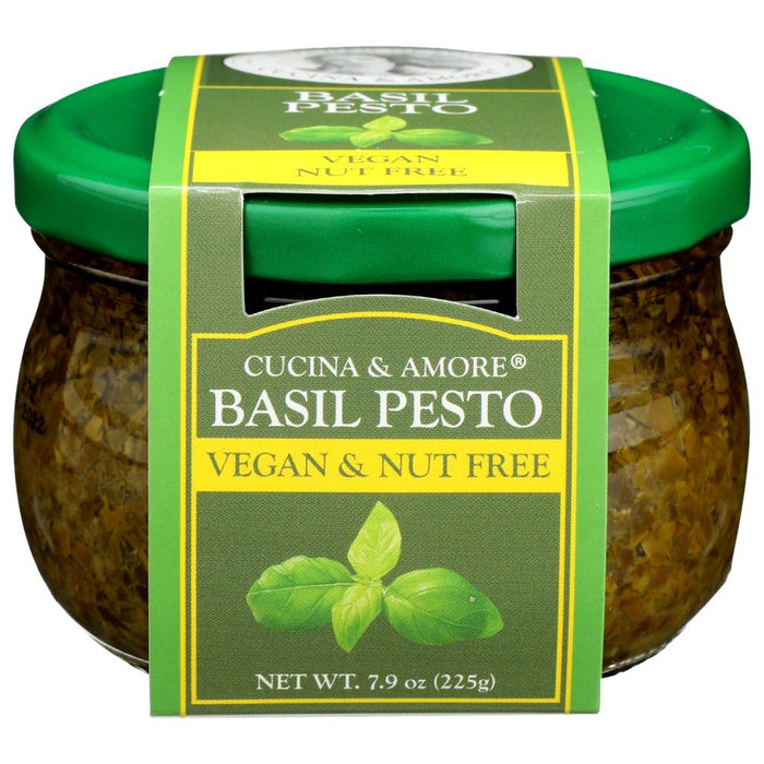 CUCINA & AMORE: Basil Pesto Vegan Nut Free, 7.9 oz