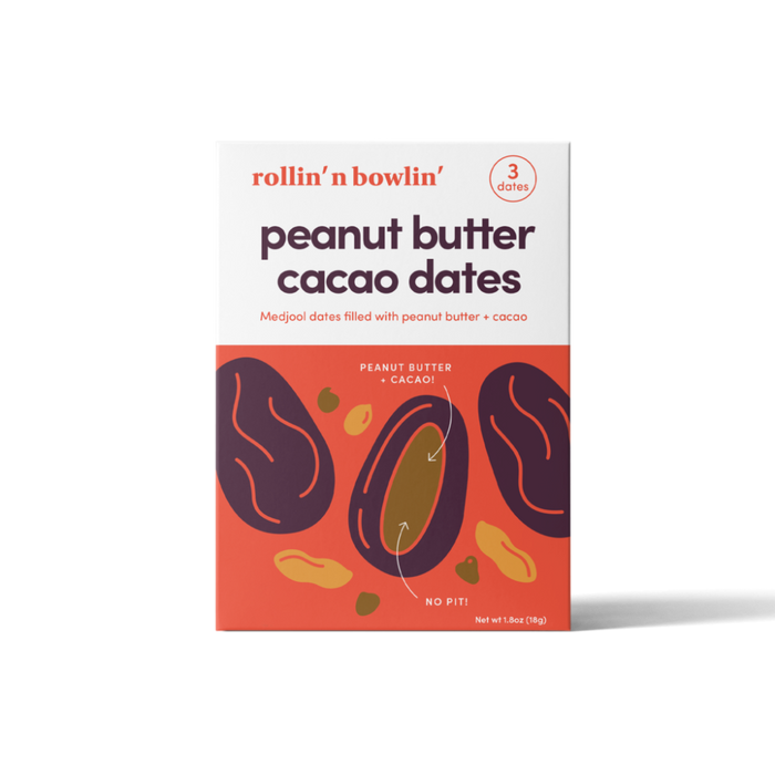 ROLLIN N BOWLIN: Dates Cacao Pnut Butter, 1.8 oz