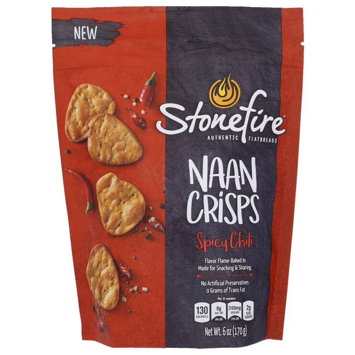 STONEFIRE: Naan Crisps Spicy Chili, 6 oz
