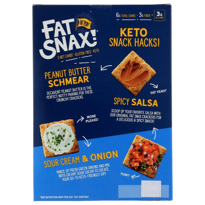 FAT SNAX: Crackers Sea Salt, 4.25 oz