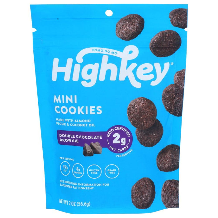 HIGH KEY SNACKS: Mini Cookies Double Chocolate Brownie, 2 oz