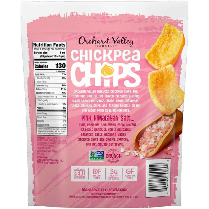 ORCHARD VALLEY HARVEST: Chickpea Chips Pink Himalayan Salt, 3.75 oz