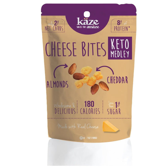 KAZE: Keto Medley Cheese Bites Almond Cheddar, 7 oz