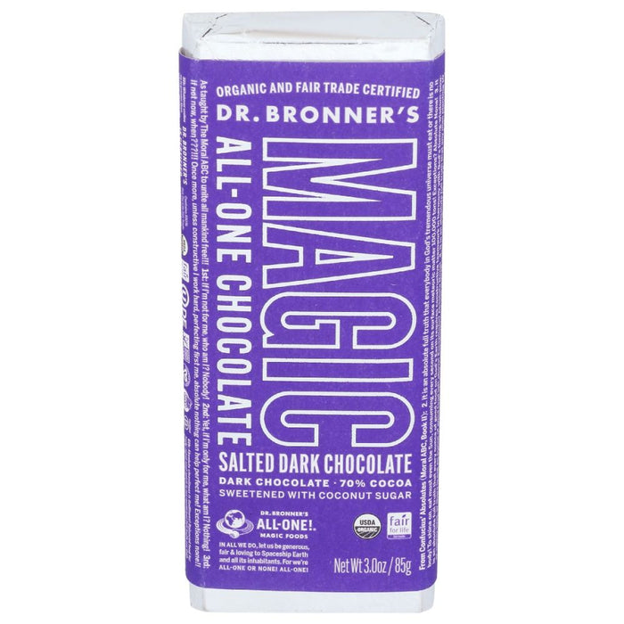 DR BRONNER: Salted Dark Chocolate Bar, 3 oz