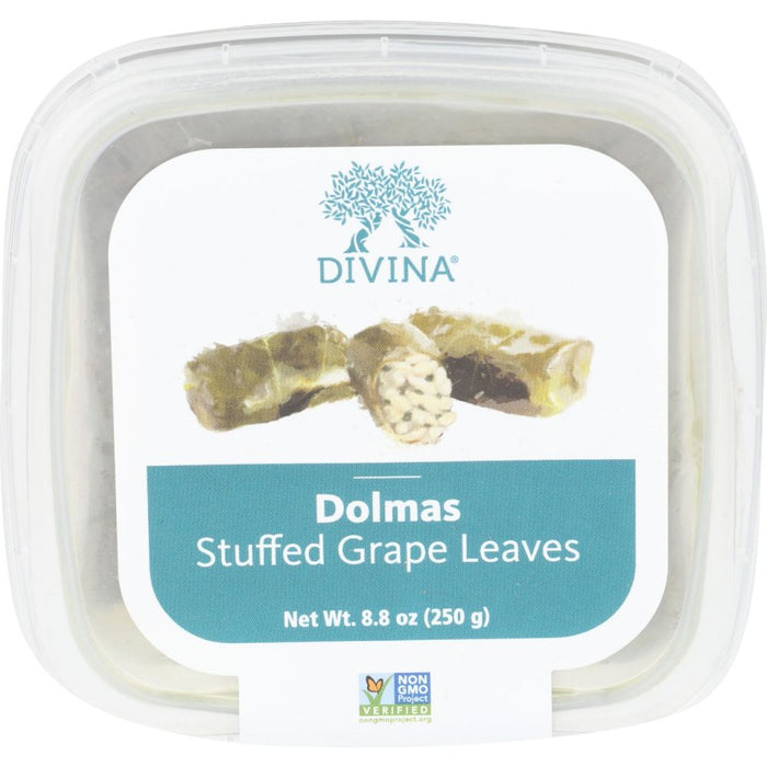 DIVINA: Dolmas Stuffed Grape Leaves Deli Cup, 8.80 oz
