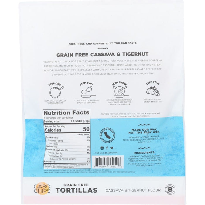 CABO CHIPS: Cassava and Tigernut Tortillas, 9.59 oz