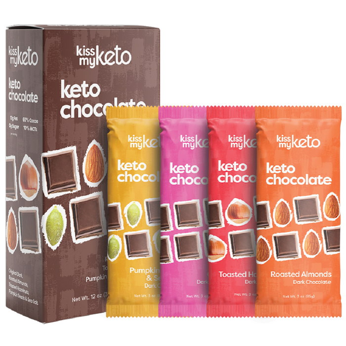 KISS MY KETO: Keto Chocolate Variety Pack 4 Pack, 12 oz