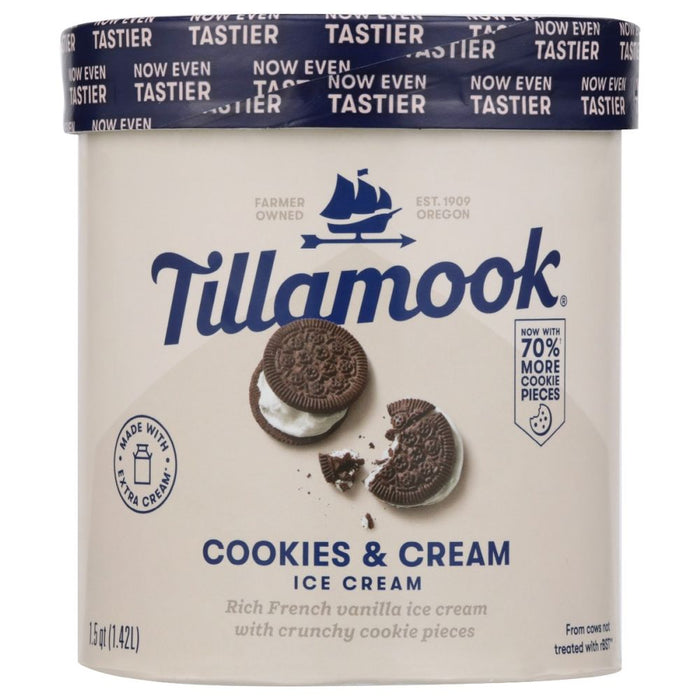 TILLAMOOK: Ice Cream Cookies And Cream, 48 oz