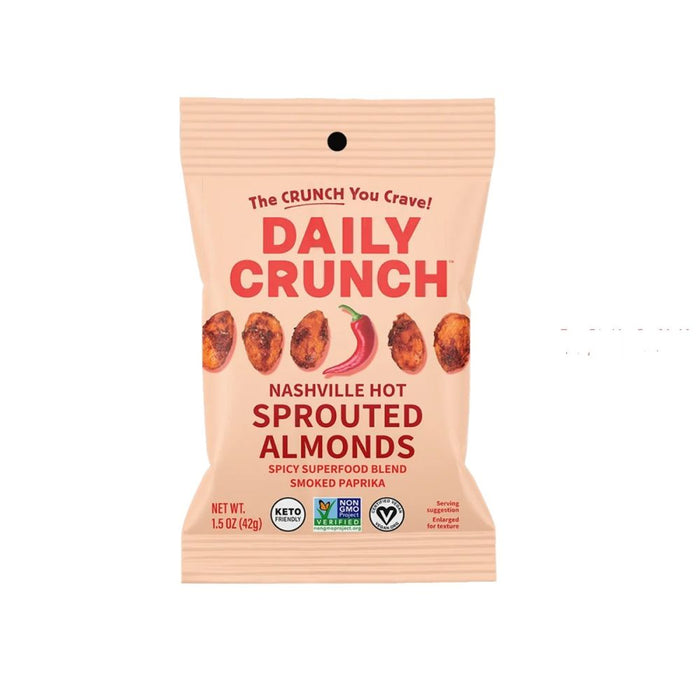 DAILY CRUNCH: Nashville Hot Sprouted Almonds, 1.5 oz